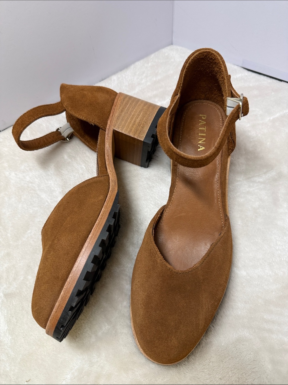 ⭐️Patina Suede Heeled Mary Janes by Portland Leather NWOT sz 9.5